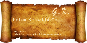 Grimm Krisztián névjegykártya